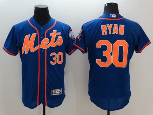 Mets #30 Nolan Ryan Blue Flexbase Authentic Collection Stitched MLB Jersey - Click Image to Close
